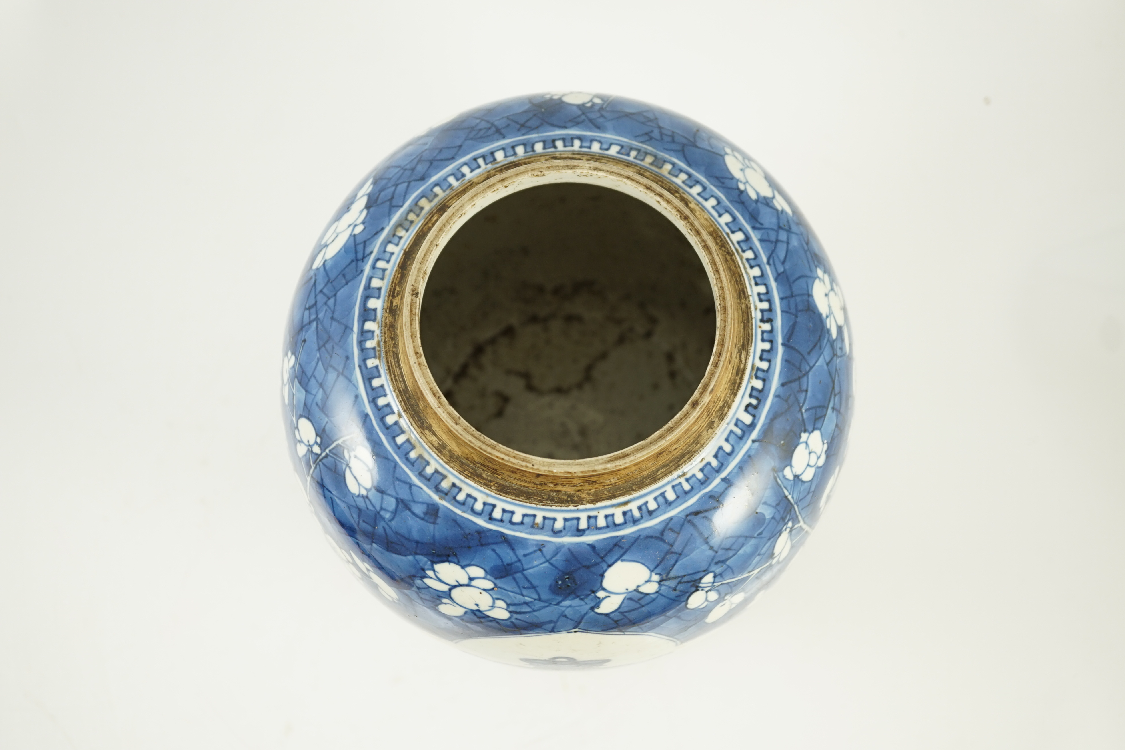 A Chinese blue and white ‘Antiques’ ovoid jar, Kangxi period